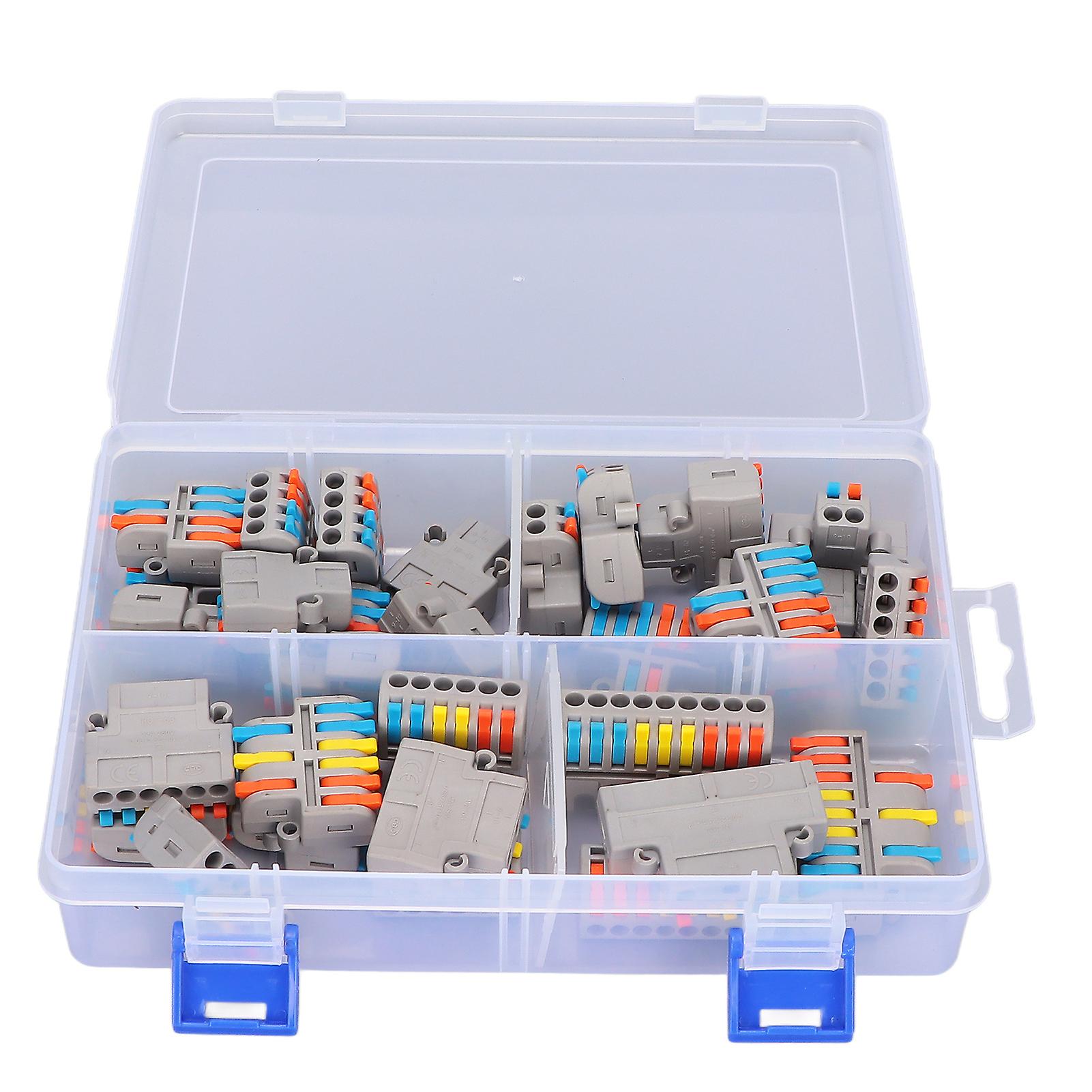 40Pcs Wire Conductor Connector Lever Splicing Terminal Set Kit for Socket Vehicle