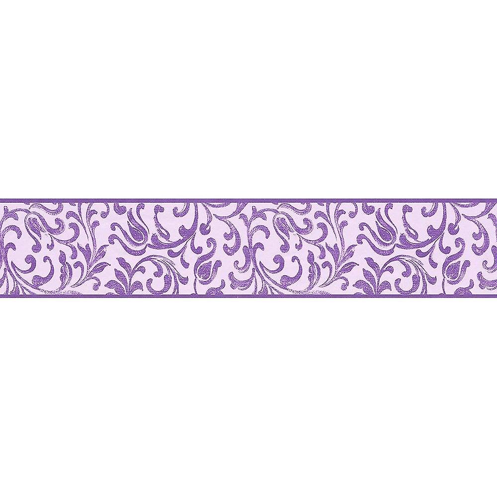 AS Creation Acanthus Scroll Purple Border