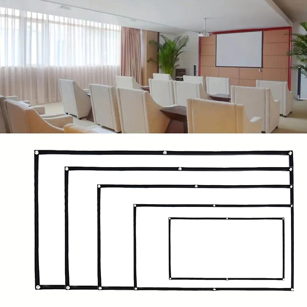 HD Thin Collapsible Projector Screen Wall Mount Projection Hanging Install Movie Screen for Home Party Office
