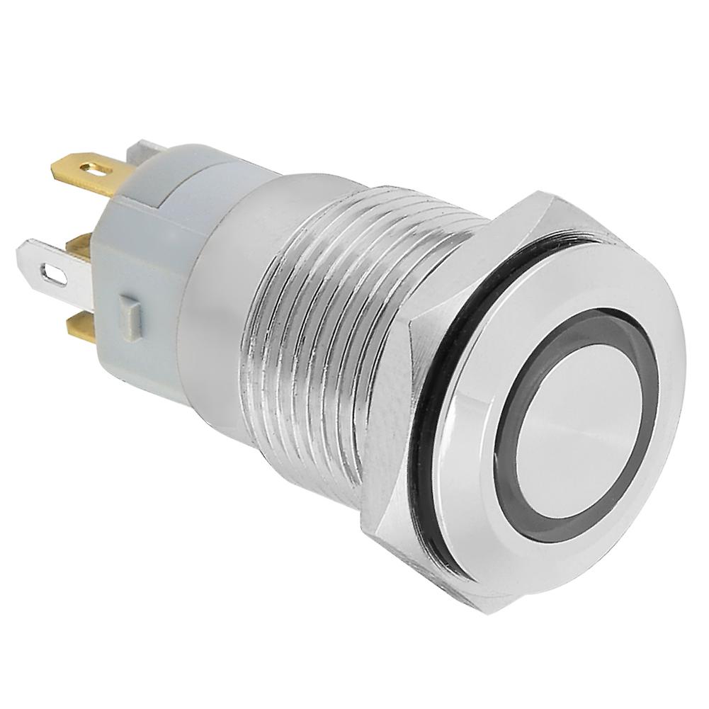 40pcs 16mm Self-locking Metal Push Button Switch 24V LED Light 5-Pin (Blue)