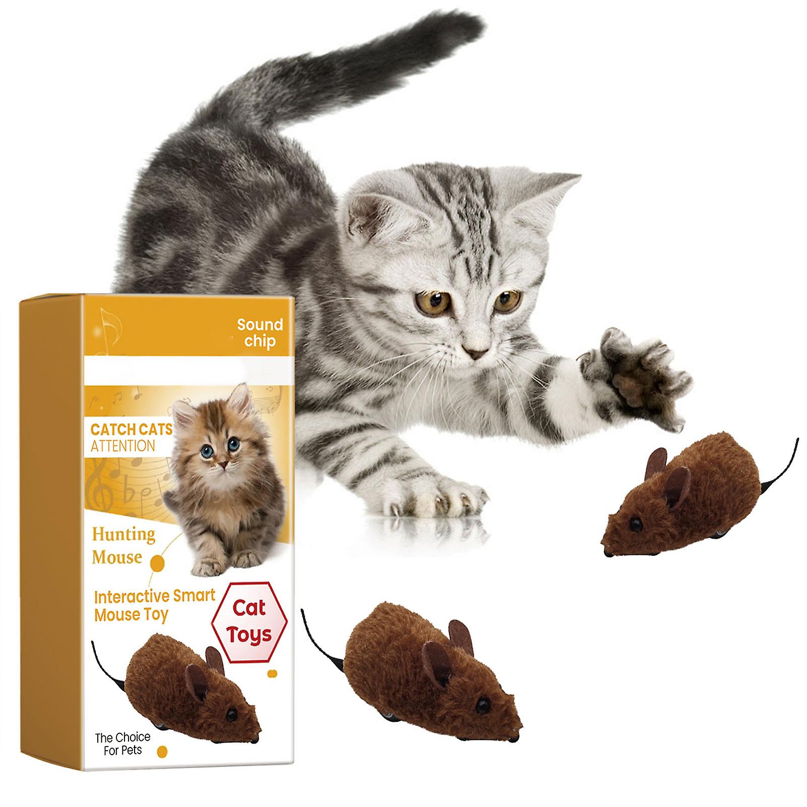 Electronic Funny Cat Toy Automatic Robotic Mice Toy with Real Mouse Electronic Sound Cat Toys for Cat Exercise