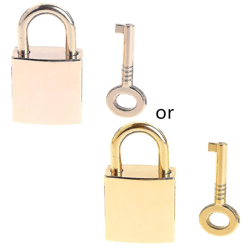 Archaize Square Padlock Antique Lock With Key For Suitcase Luggage Diary Book