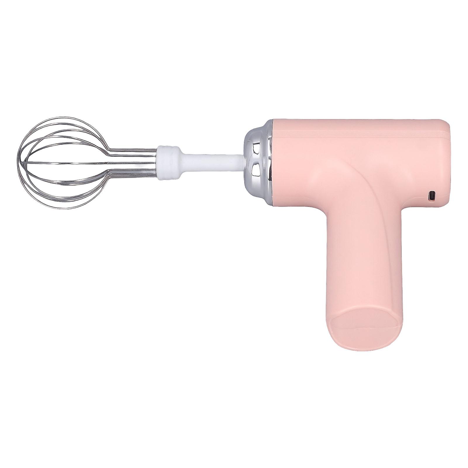 Electric Egg Beater Cordless Hand Mixer Handheld Egg Whisk for Cream Salad Dressing Pink 