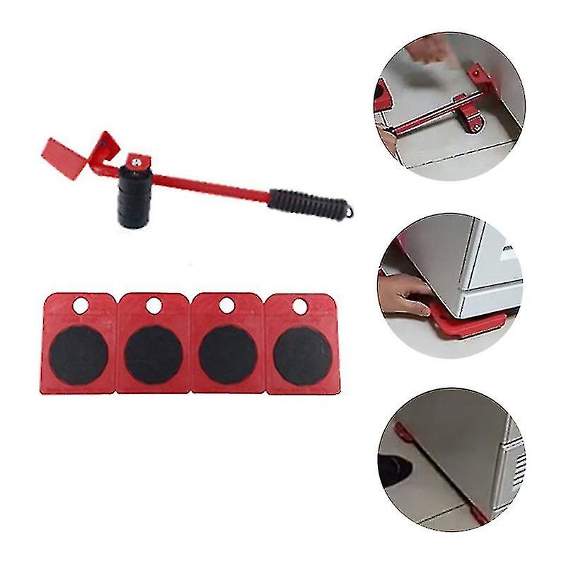 Furniture Moving Wheels Lifter Mover Tool Transport Shifter Wheel Moving Slider red