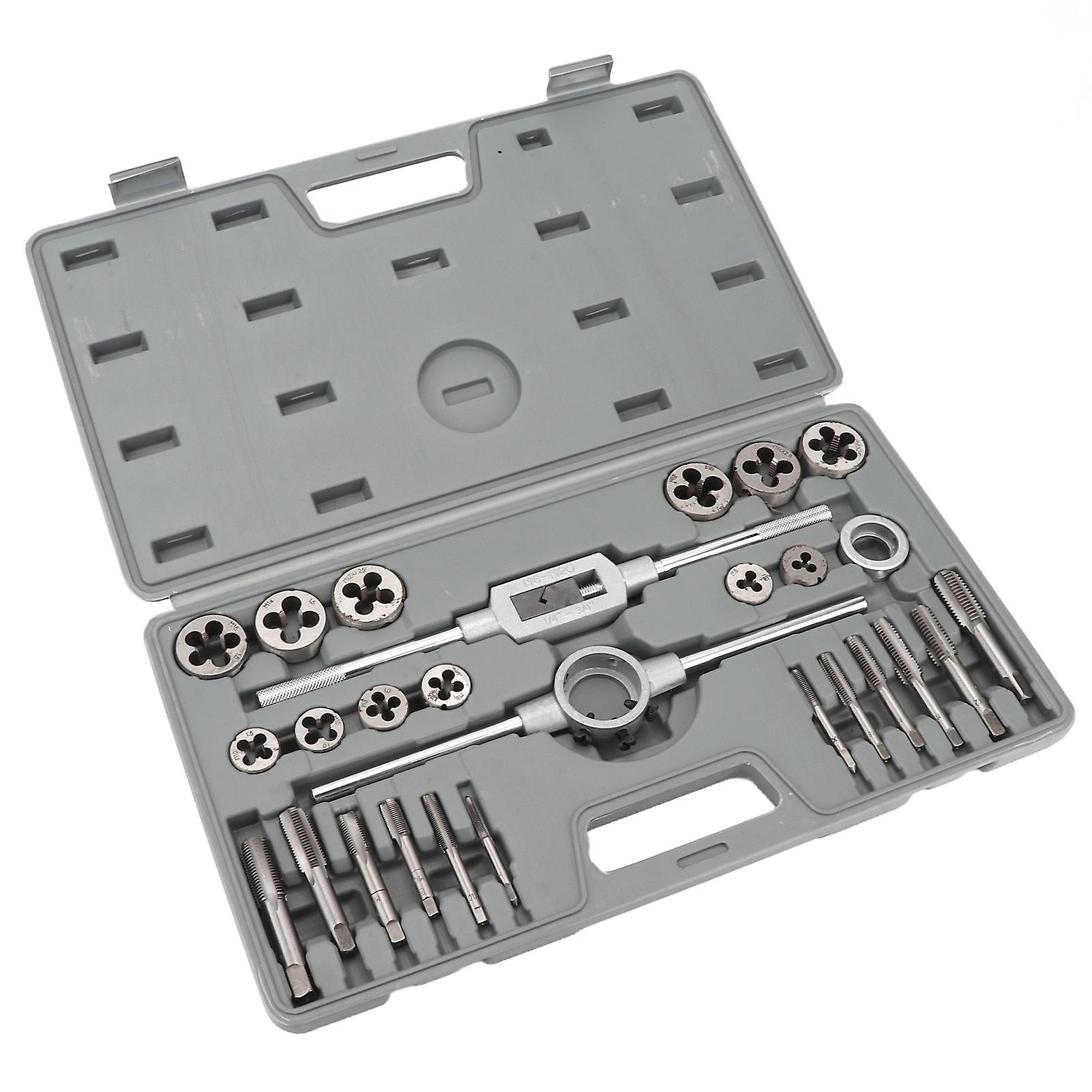 Tap Die Set Metric M5‑M16 Coarse Fine Teeth Threading Tool Kit with Complete Accessories 