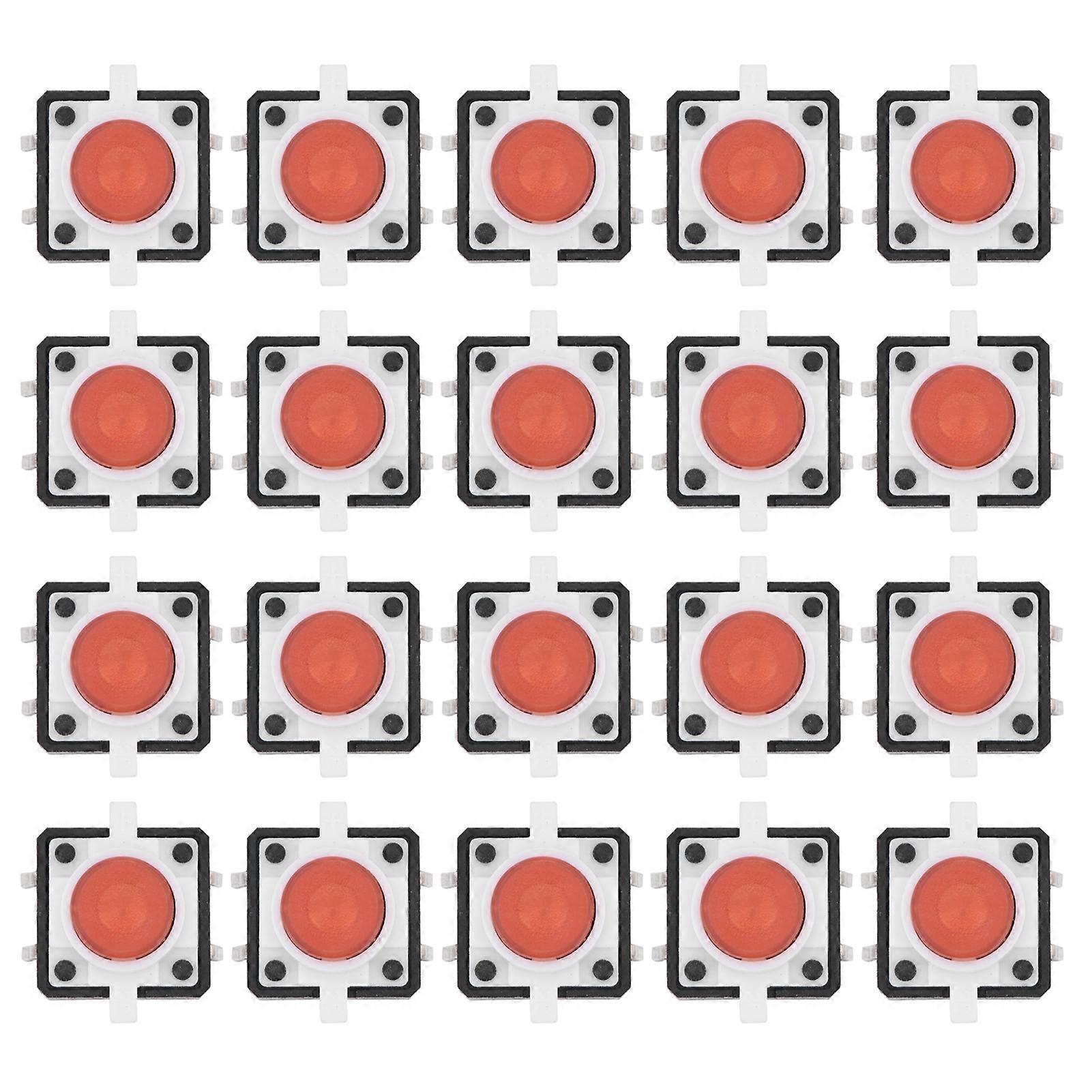 20pcs 12x12x7.3mm Tactile Push Button Switch Led Momentary Tactile Push Button Switchred
