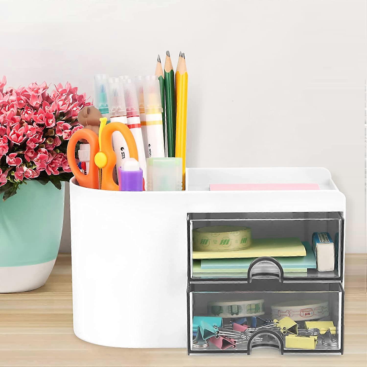 Huanmin Desktop Organizer with Drawer, Storage Box for A4 Papers, Books, Documents and Notebooks18*9.5*10.5cm