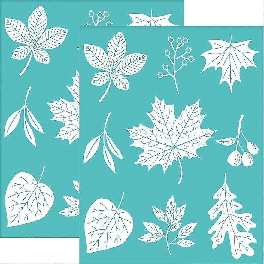 2Pcs 8.6x11 Inch Maple Leaf Self-Adhesive Silk Screen Printing Stencil