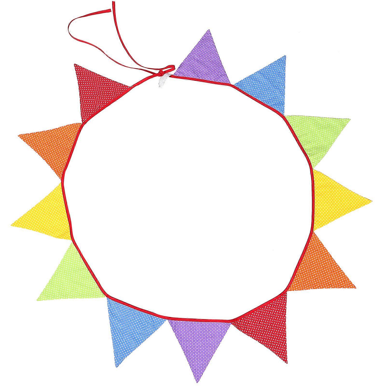 12pcs Polka Dotted Triangle Flags Party Bunting Banners for Decoration (Random Color)