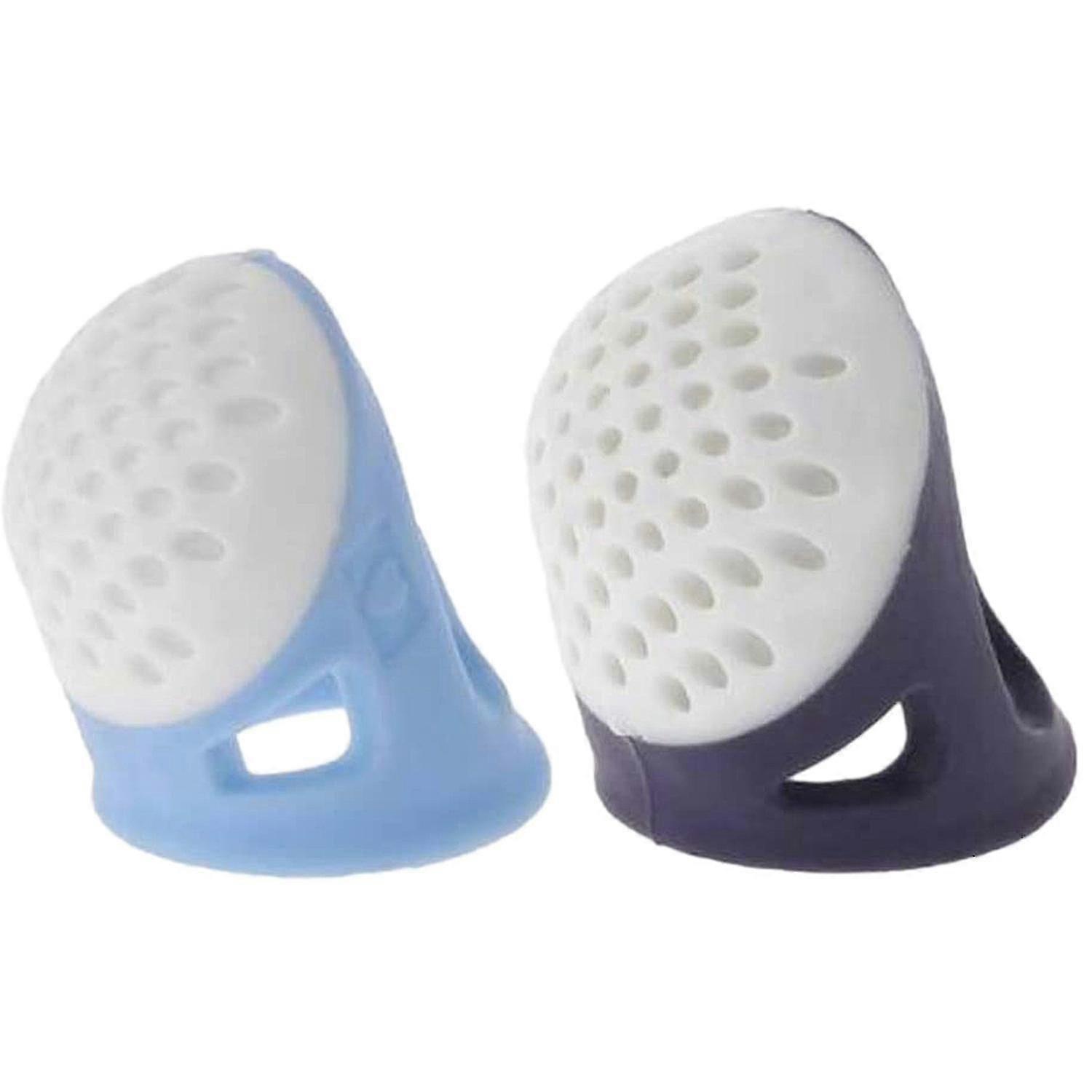 2 Sewing Thimbles Silicone Pin Needles Comfortable Non-slip Finger Protector_Feb