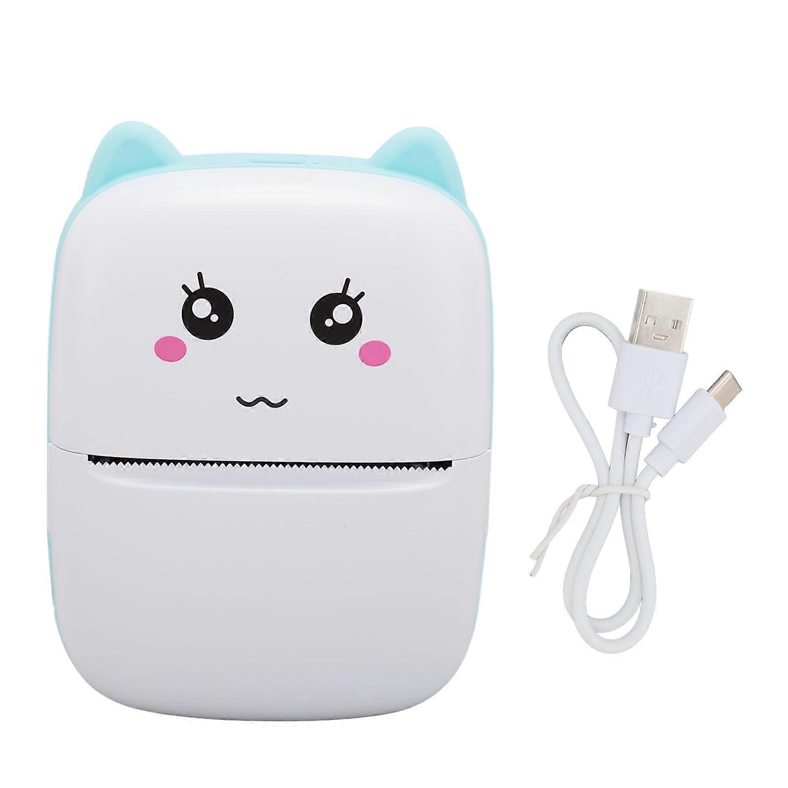 Mini Thermal Printer Portable Bluetooth Pocket Phone Printer for Students Wrong Questions Photos Blue