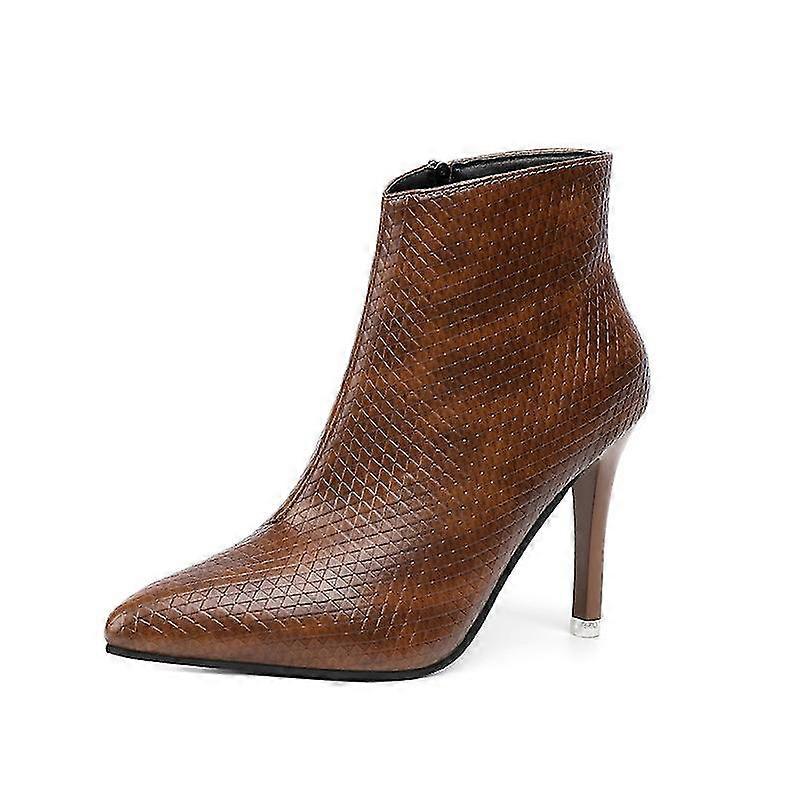 Women Pointed Toe High Heels Formal  Side Zip Boots