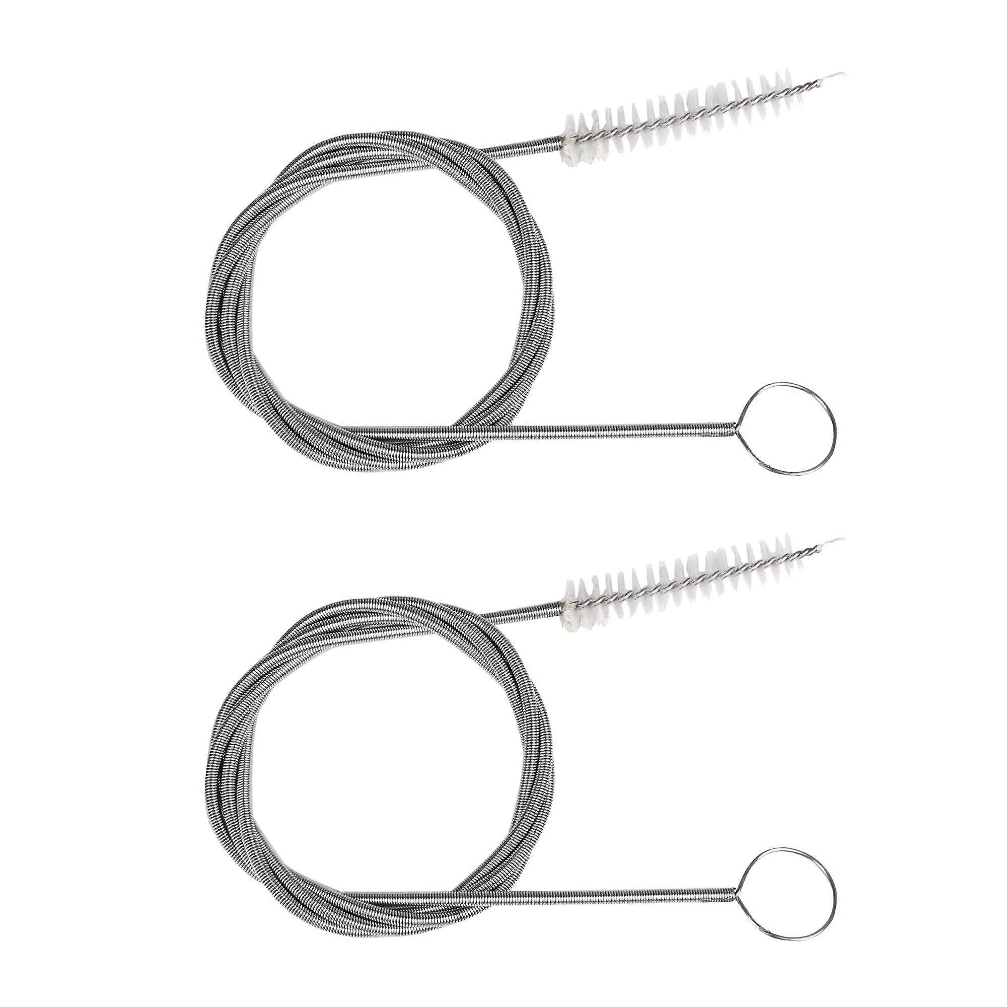 2 Pcs Flexible Refrigerator Drain Brush 39.37Inch Extra Long Tool Silver