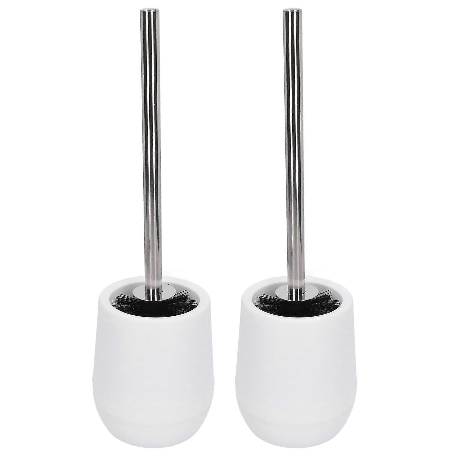 2sets Toilet Bowl Cleaner Brush Lockable Thread Convenient Practical Efficient Safe Reliable Durable Cleaning Toolswhite (2pcs/inner Box)