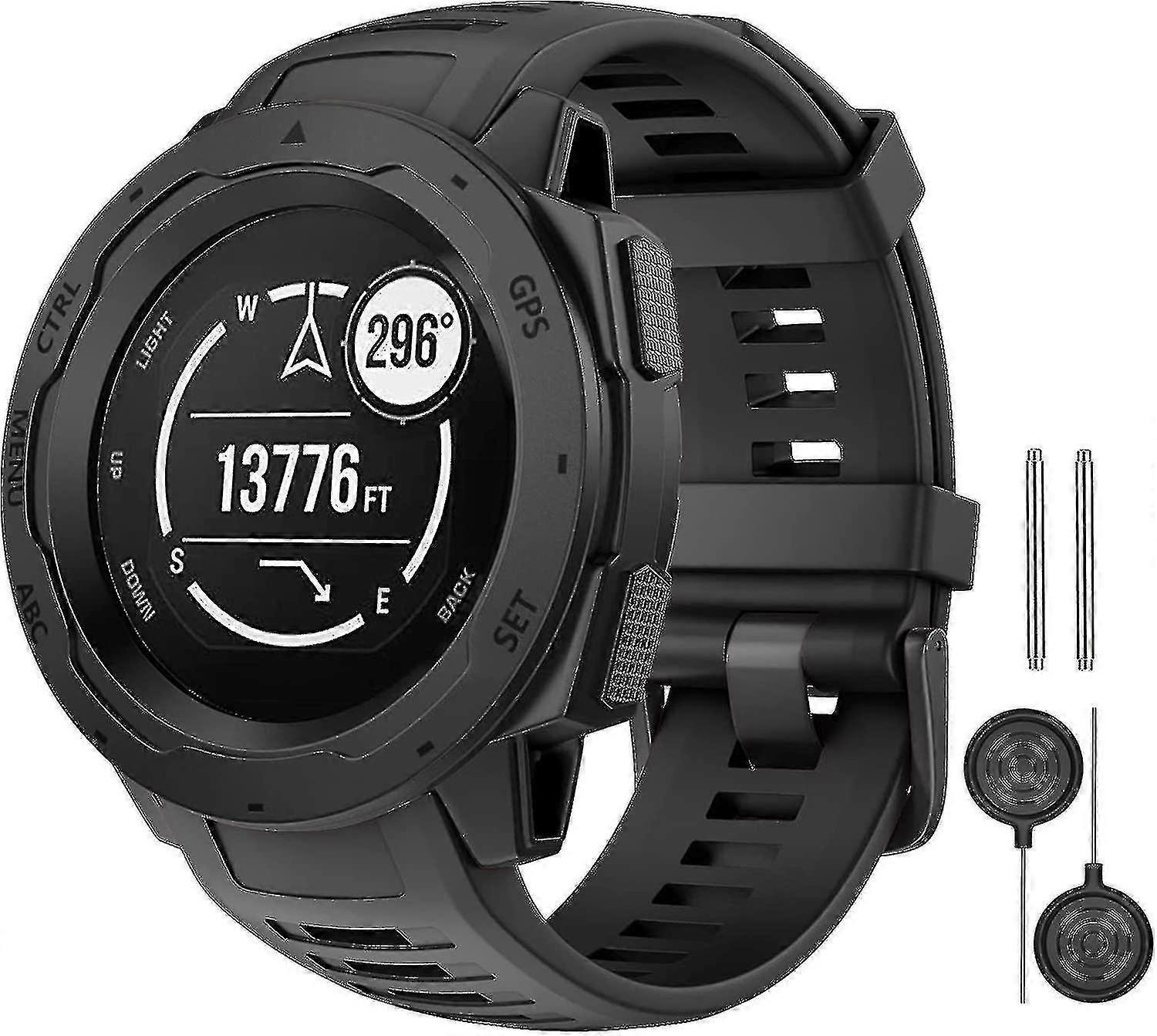 Compatible With Garmin Instinct Band, Soft Silicone Replacement Watch Strap For Garmin Instinct/ Sol