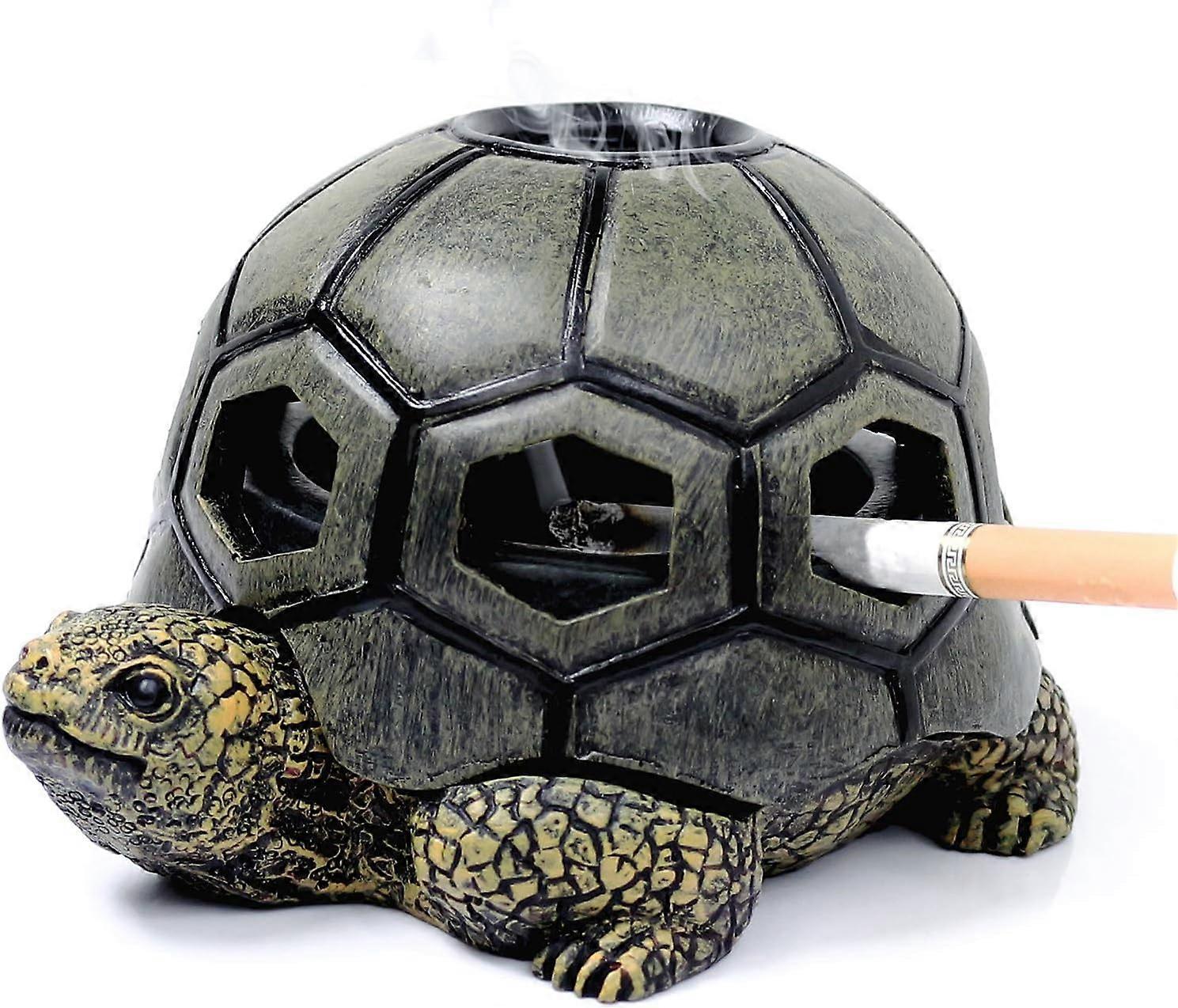 QQDD Tortoise Resin AshtrayTurtle Ashtrays compatible with Cigarettes Cute Ash Tray compatible with Home and Outdoor