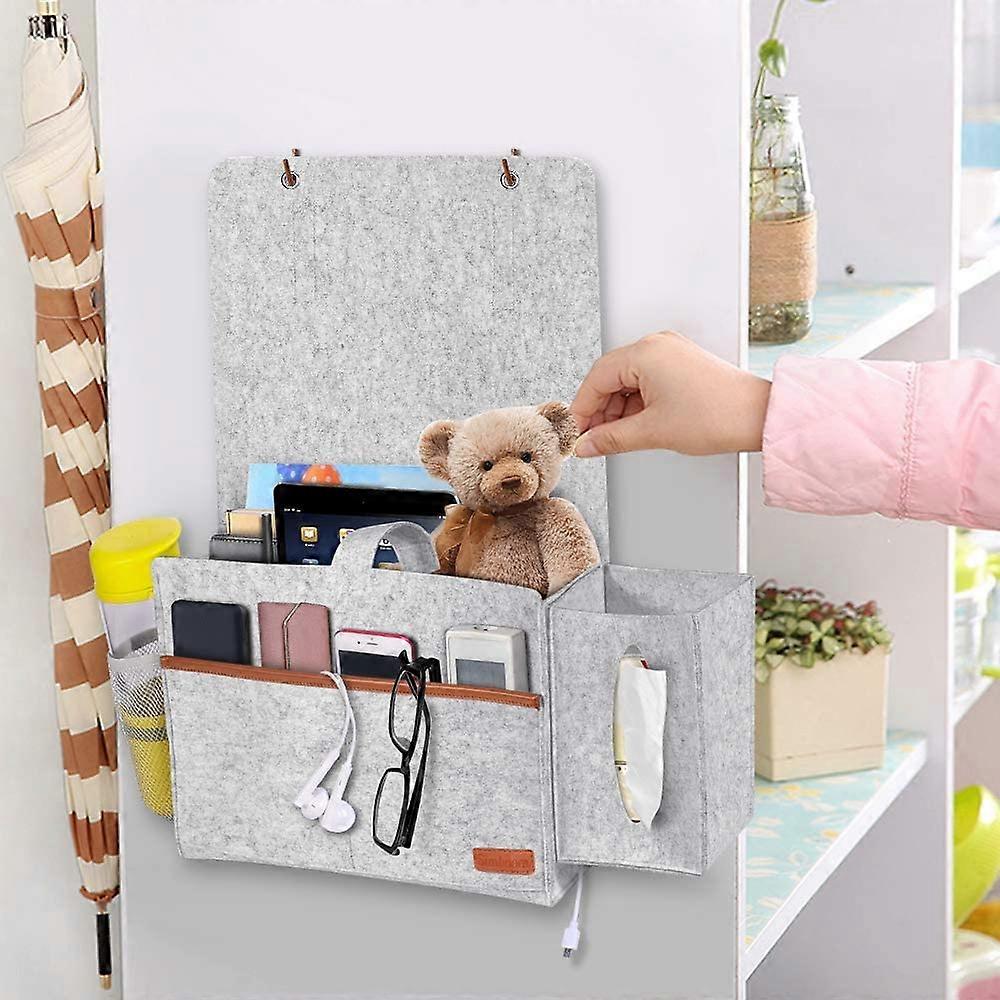 ベッドポケット、リモコン用ティッシュボックス付きベッドサイド