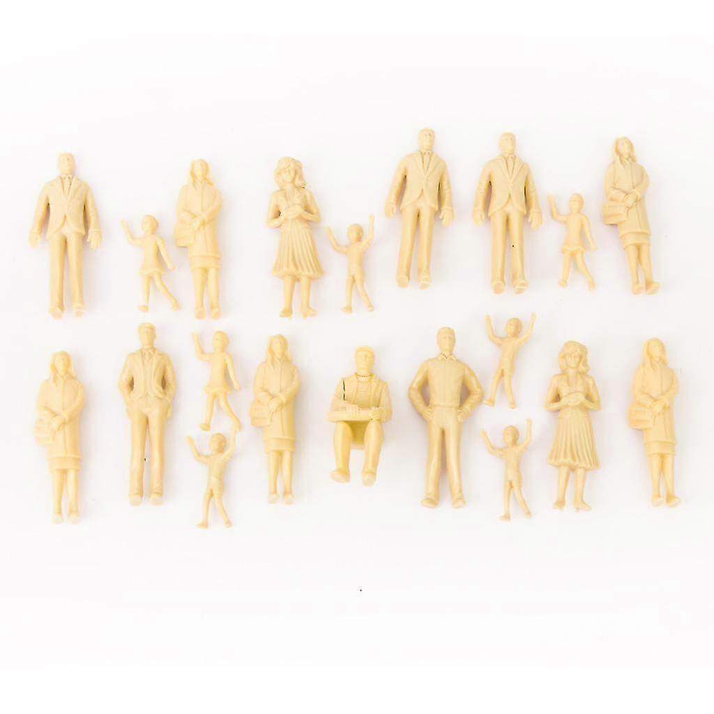 20pcs Unpainted Model Train People Figures - Scale 1:25