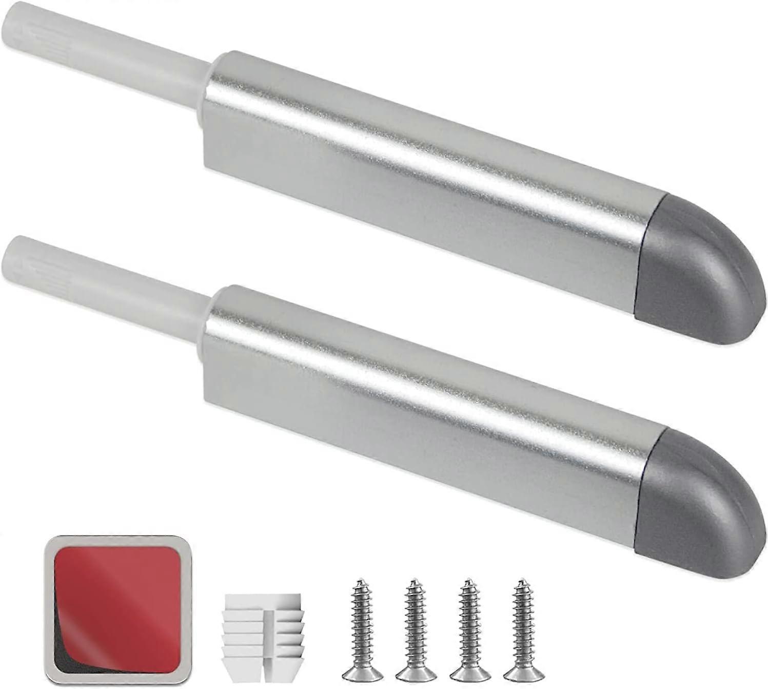 2 Pack Push to Open Door Latches, Sturdy Aluminum Alloy Shells Ensure Long Lasting Protection