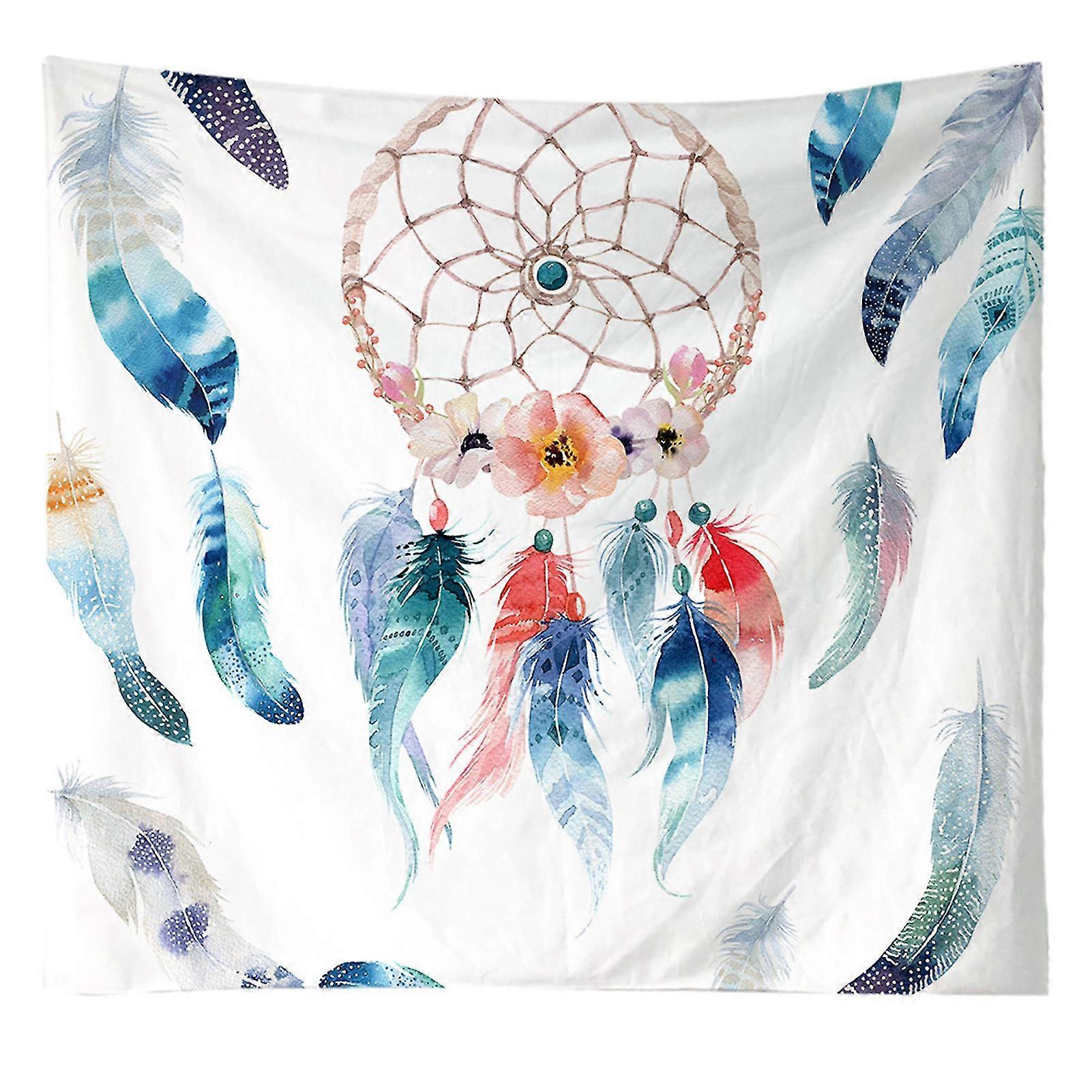 Feather Background Hanging Tapestry Bedspread Picnic Sheet Wall Decor For College Dorm Ceiling