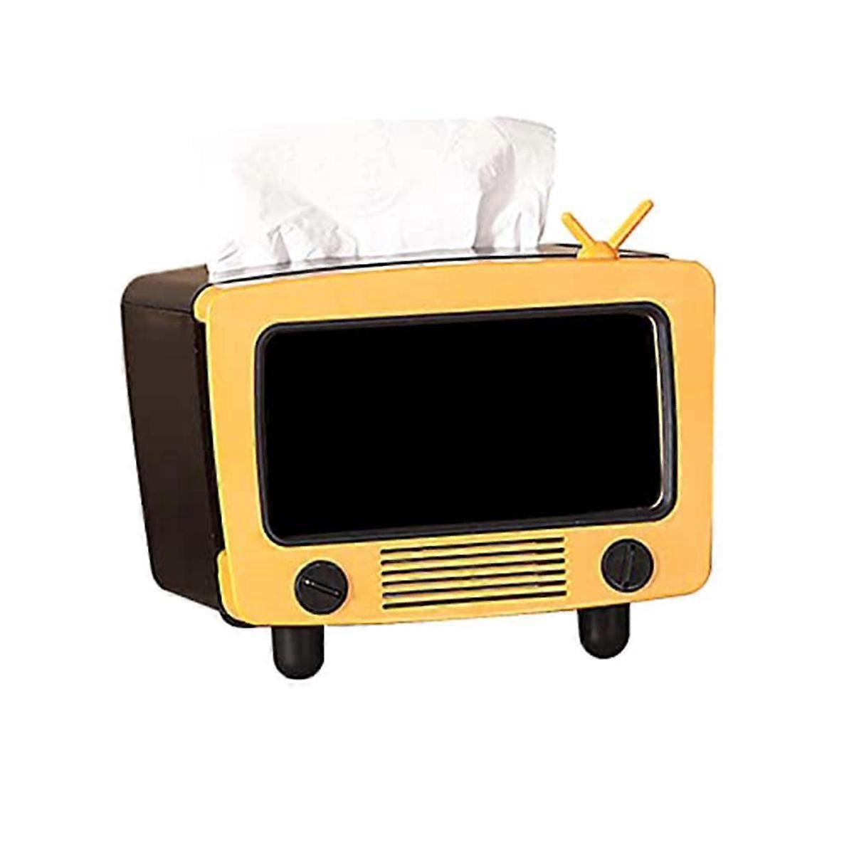TV Tissue Box Multi Functional Creatives Tissue Box Holder with Cell Phone Slot Decoration Tissue Holder Home B