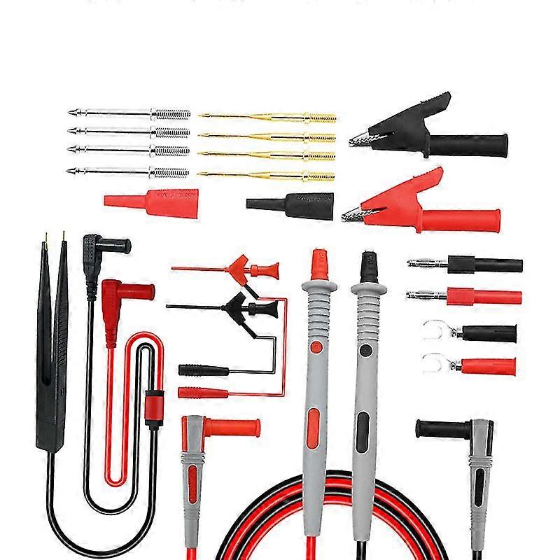 1set 21-In-1 Multimeter Test Lead Kit Electrical Alligator Clip Test Probe Plug Set