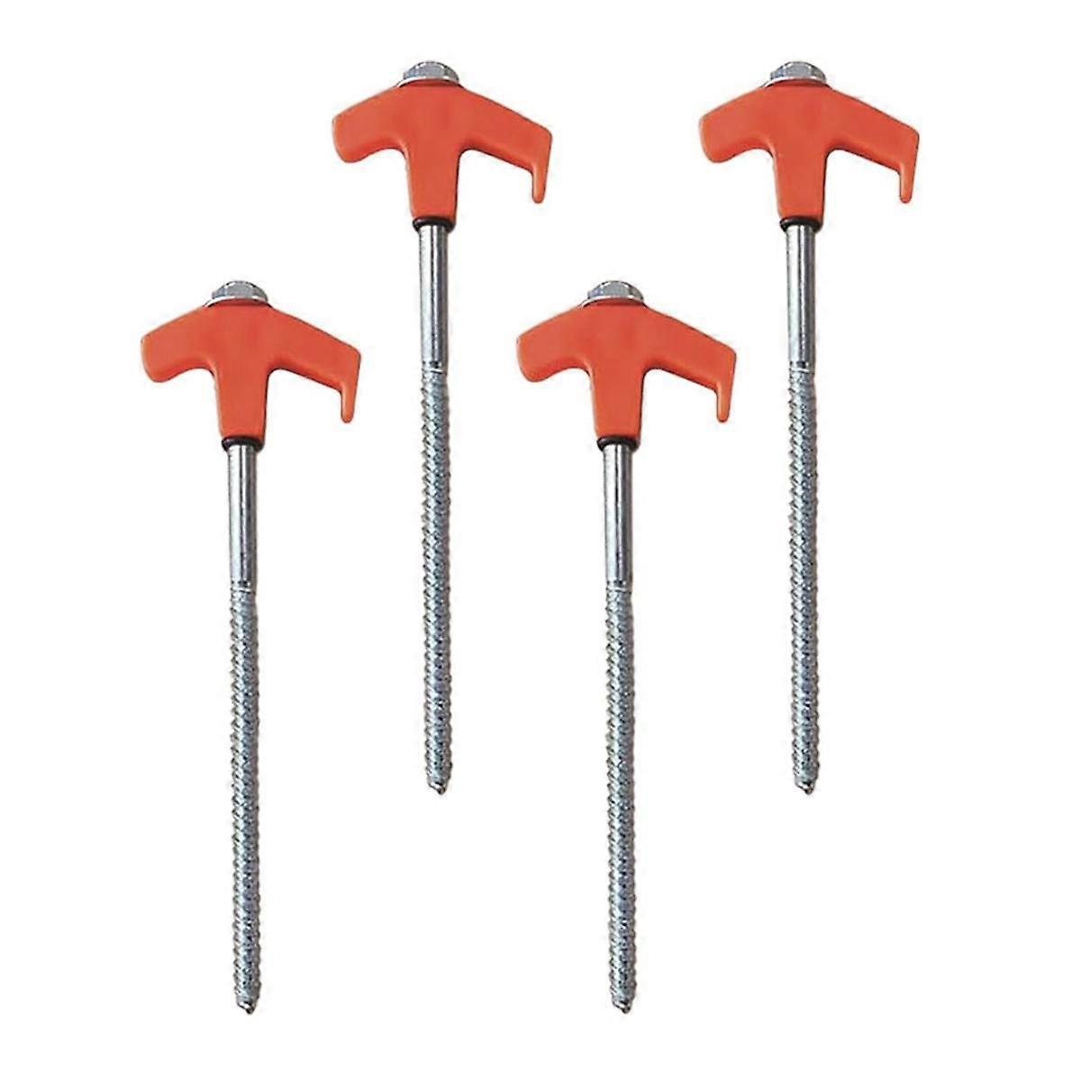 20PCS Ground Anchors Screw in Tent Pegs Camping Heavy Duty Tent Stakes Stainless Steel Threaded Ten
