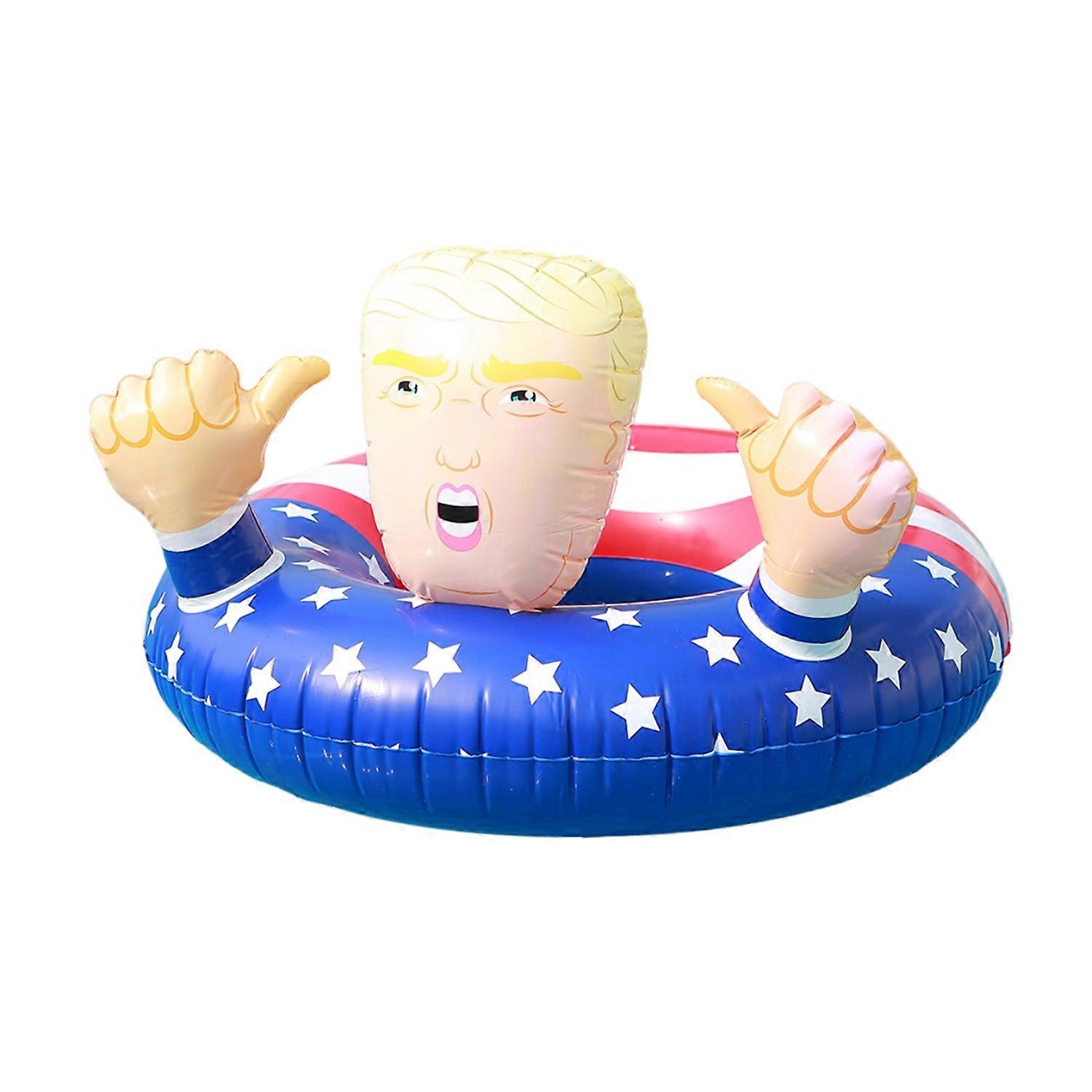Former President Swim Ring Inflatable Leakproof Thickened PVC Thumb-up Cartoon Character Pool Float