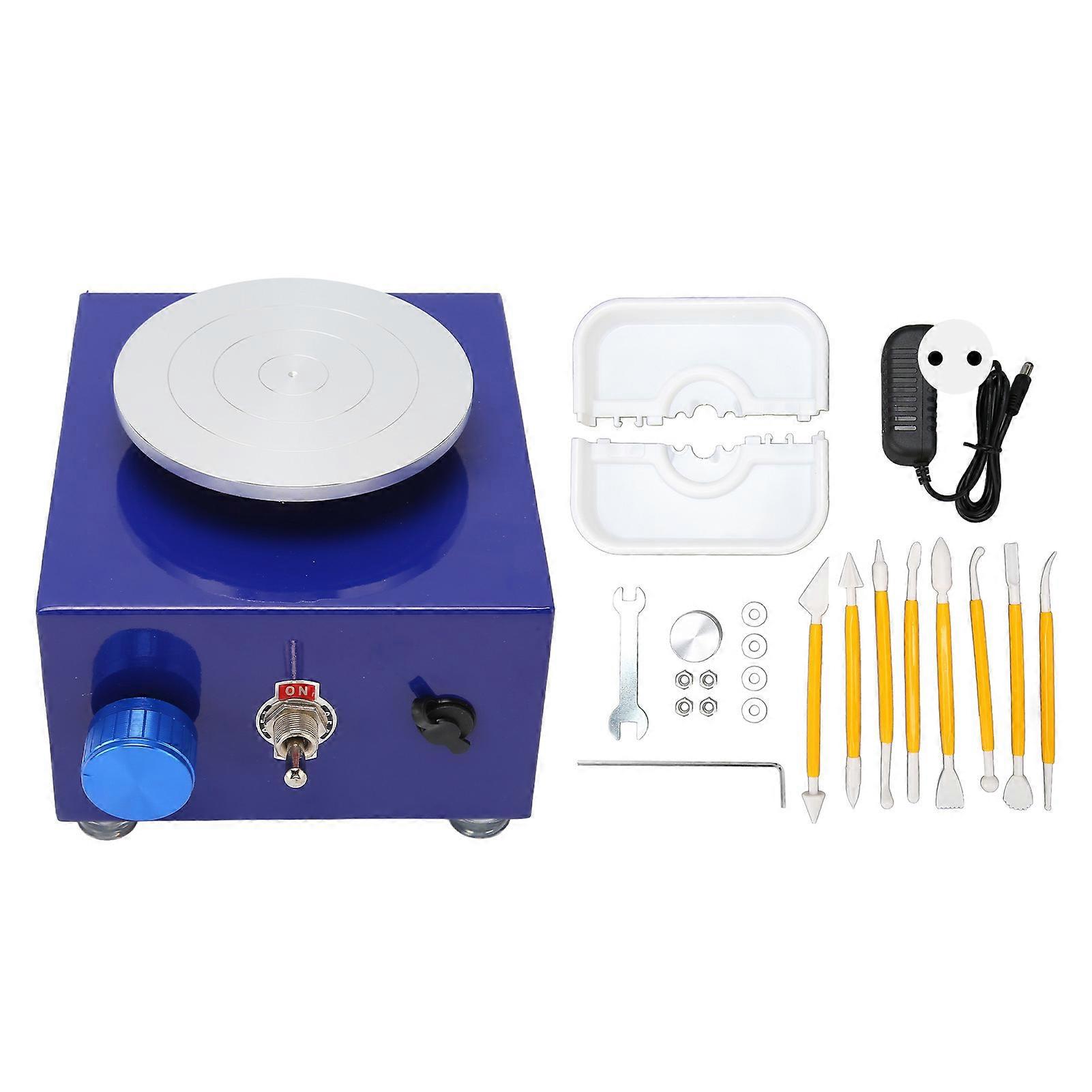Mini Pottery Wheel Detachable Basin Stable Rustproof Electric Clay Making Pottery Machine for Kids 100240V EU Plug