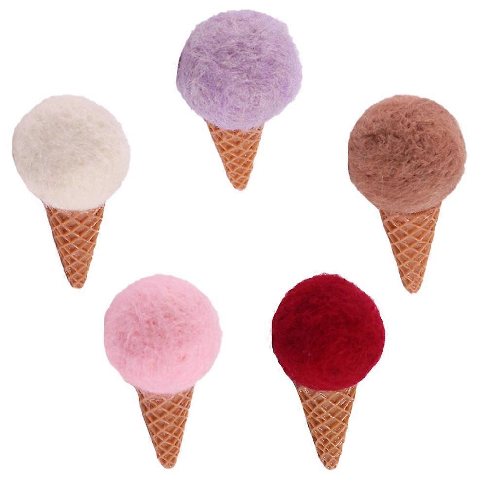 5 Pcs Flower Decor Artificial Ice Cream Cone Ice Cream Cone Ornaments Ice Cream Parlour