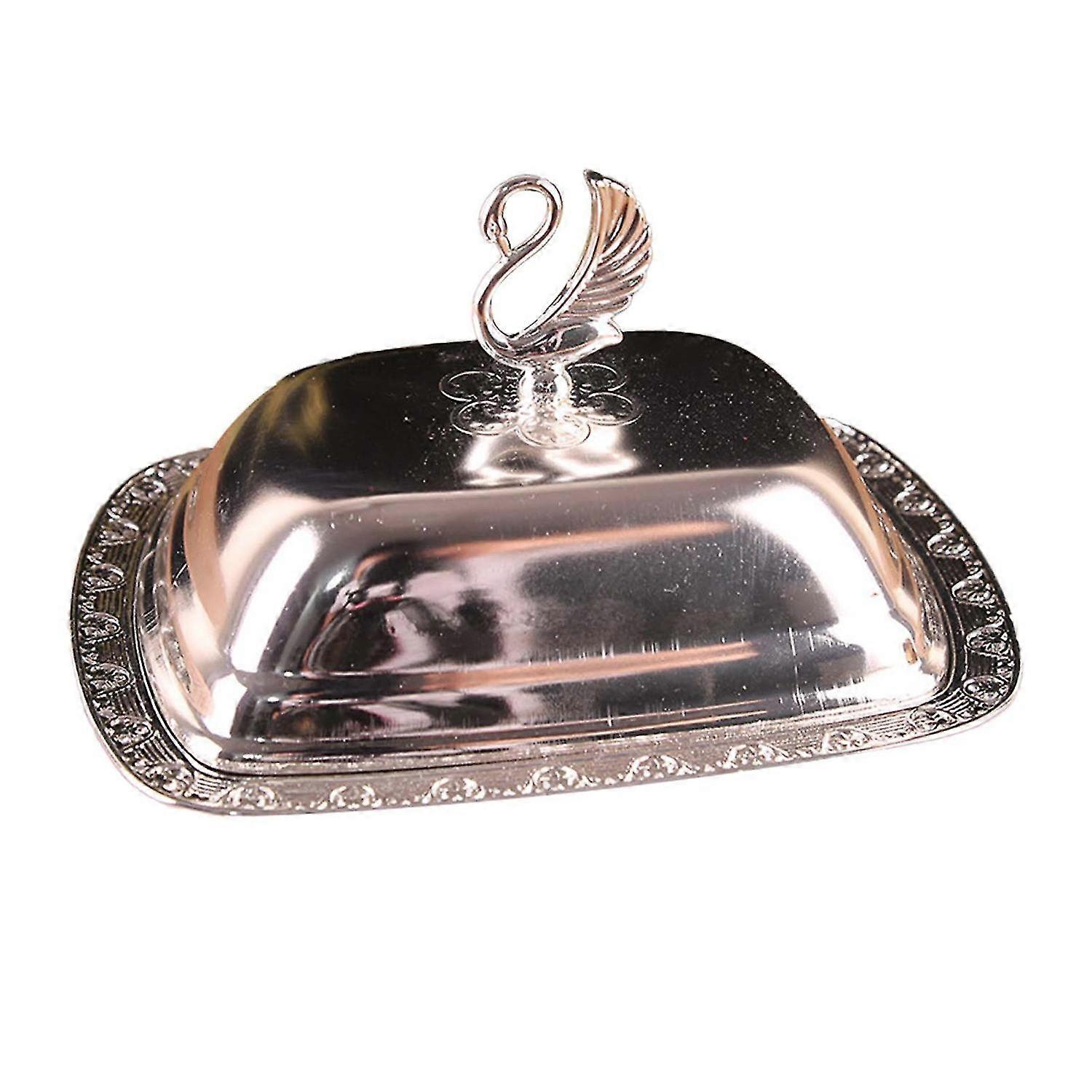 حاوية طعام مع غطاء مقاوم للغبار من الفولاذ المقاوم للصدأ، صينية تقديم، لوازم الفنادق - إيفان