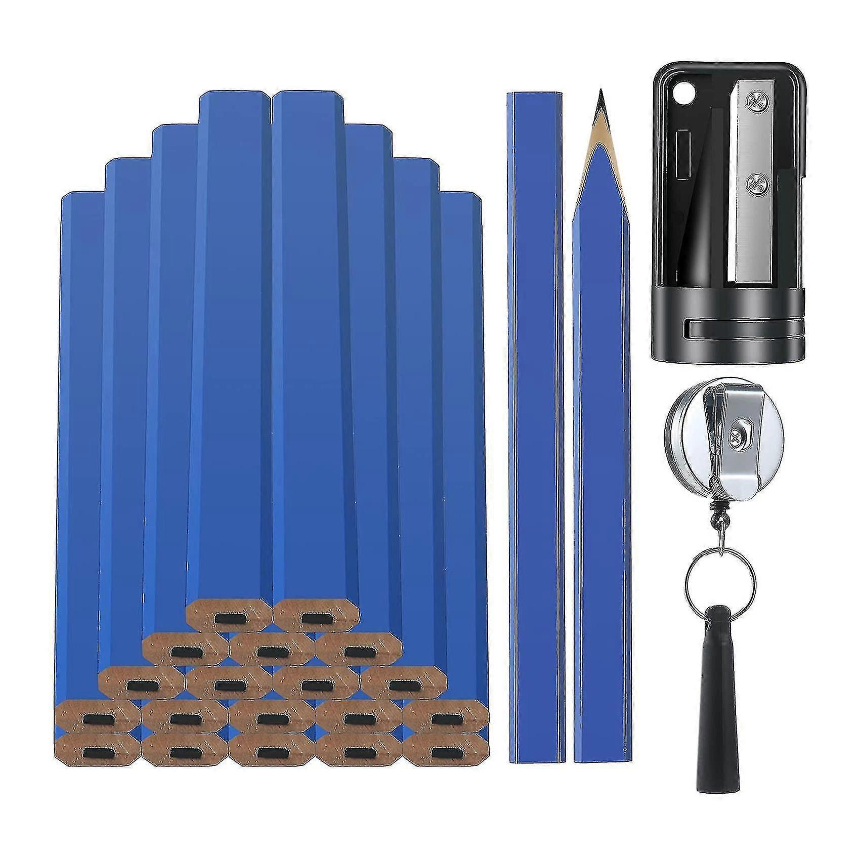 Carpenter Pencils With Pencil Sharpener And Retractable Pen Holder
