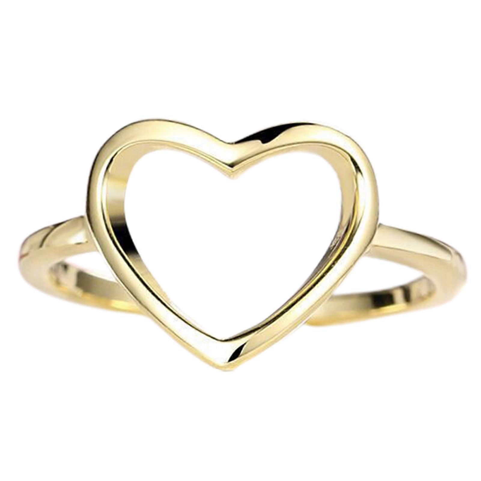 Hollow Heart Shaped Ring Temperament Sweet Open Ring Dainty Finger Band