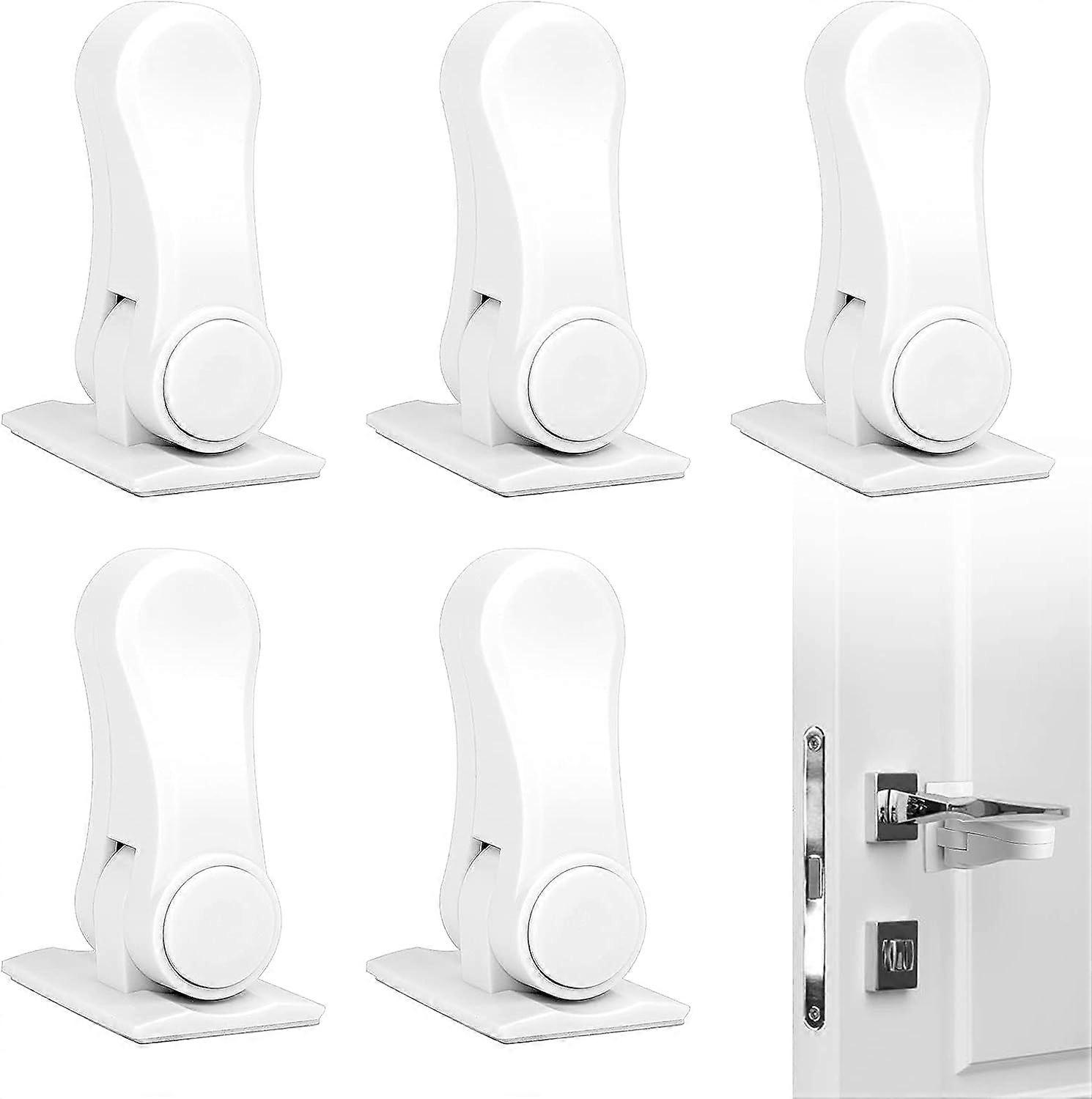 Baby Child Safety Lock 5 Pcs Adhesive Security Door Handle Lock Safety Lock Block Door Handles Rotating Door Lever Lock,2024 Ping