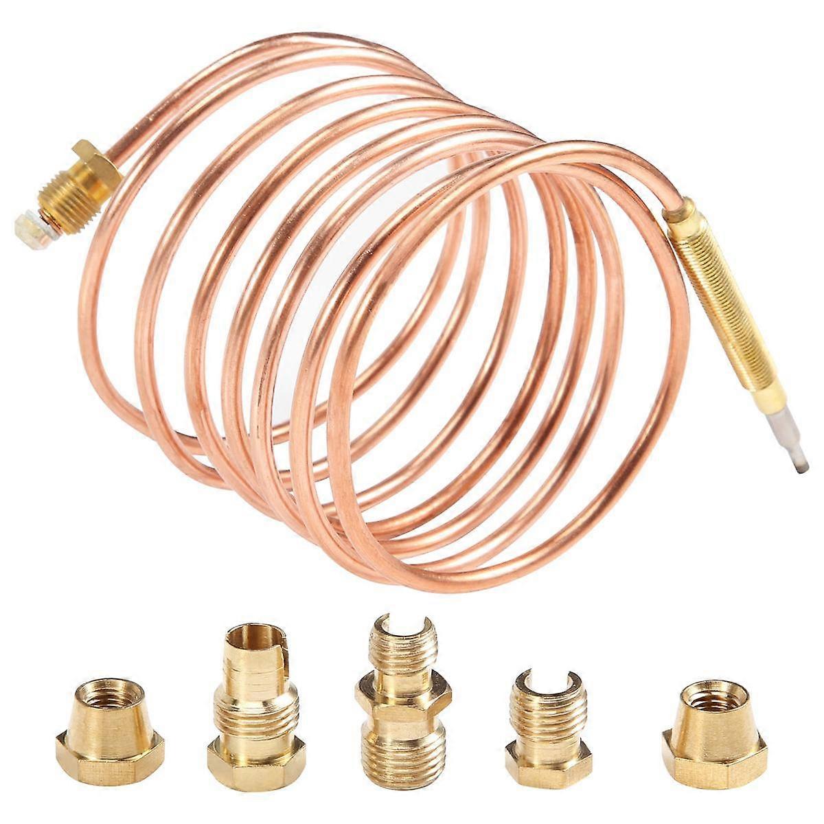 1500mm gas stove universal thermocouple kit m6x0.75 with overflow nut (FIVE) replacement thermocouple