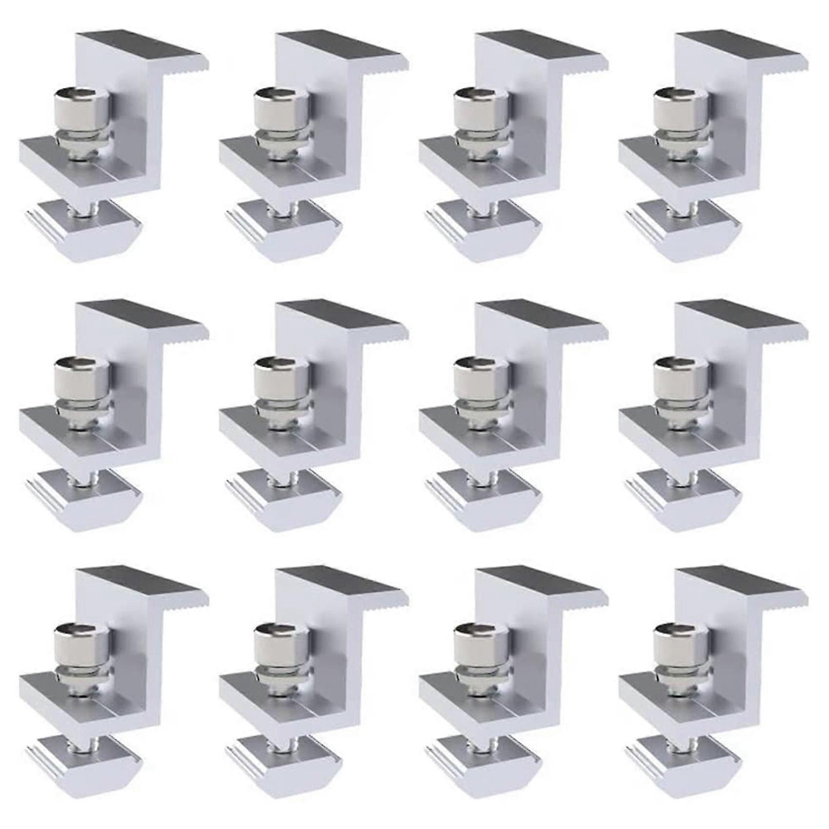 12pcs Solar End Solar Panel Mounting Brackets,adjustable Pv Photovoltaic Mounting Bracket z