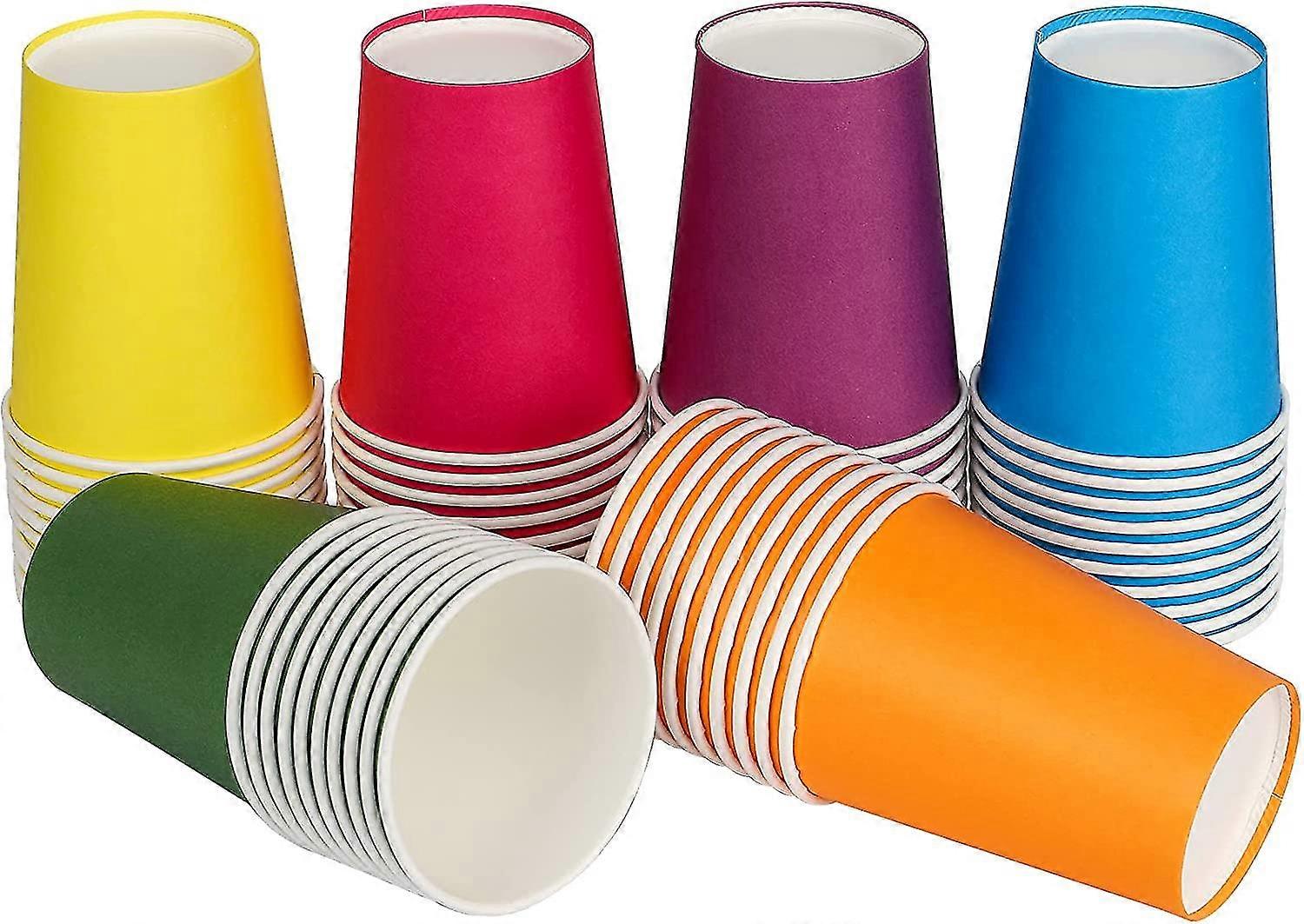 60pcs Paper Cups Party Cups, 9 Ounce Multicolor Drinking Cups Biodegradable