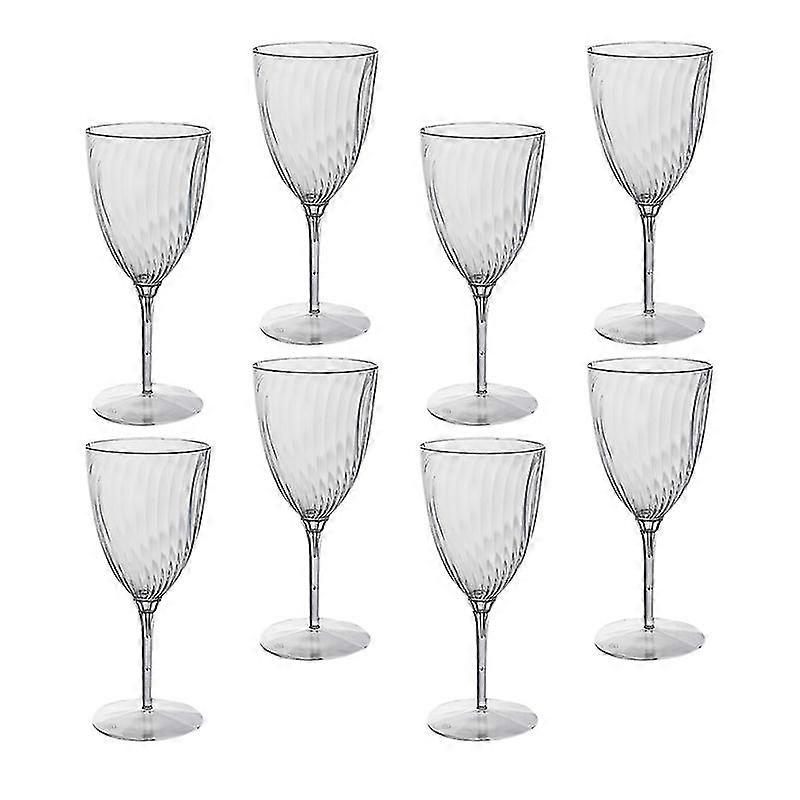 8pcs 240ml Disposable Plastic Cups Wine Cups Disposable Goblet Wine Goblet