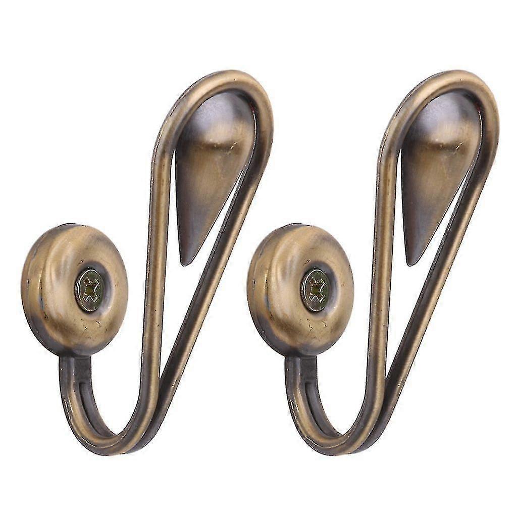 1 Pair Of Tear Shape Vintage Alloy Curtain Tieback Hook(bronze)