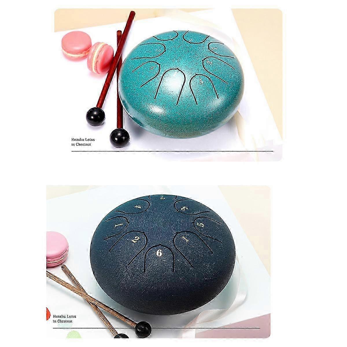 6Inch 8 Tone Hollow Drum Steel Tongue Drum Garden Rain Drum Steel Tongue Drum Outdoor Rain Drum Suitable for Beginners,C