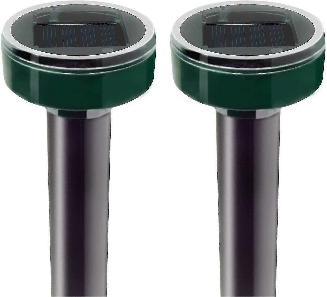 Solar Powered 2 Pack Ultrasonic Rodent Repellent Groundhog Deterrent