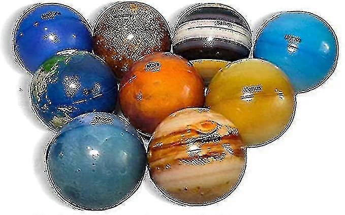 Solar System Stress Ball, 9 Piece Planet Squishies Printing Sponge Solid Soft Balls Stress Relief Kids Toys Decorative Props