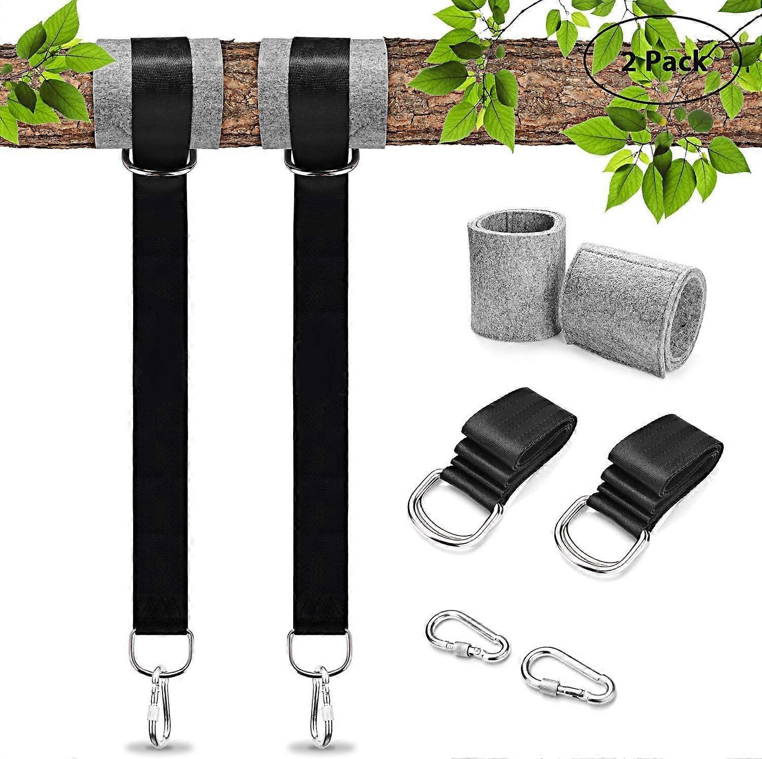 Tree Swing Hanging Kit (Set Of 2), Easy Install for Any Swing(Black)