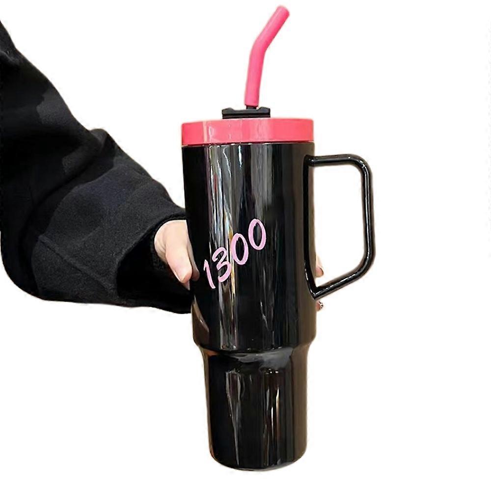 1300ml autós csésze műanyag csésze szívószál fogantyú szívószál csésze diák aranyos alkalmi hordozható vizes palack kávésbögre