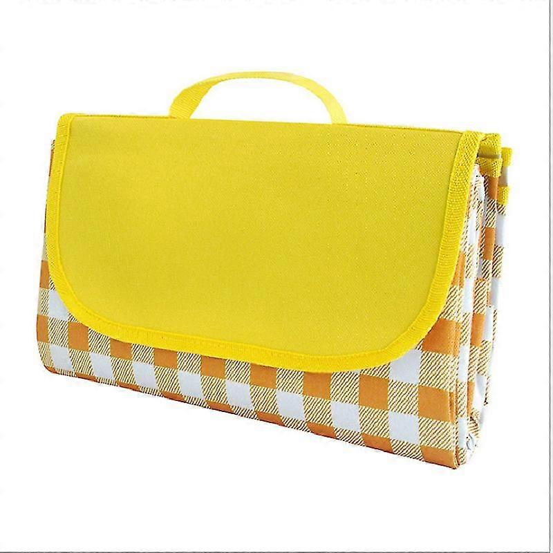 200 x 200cm picnic blanket mat, waterproof moisture-proof foldable large size (foldable in bag) - yellow