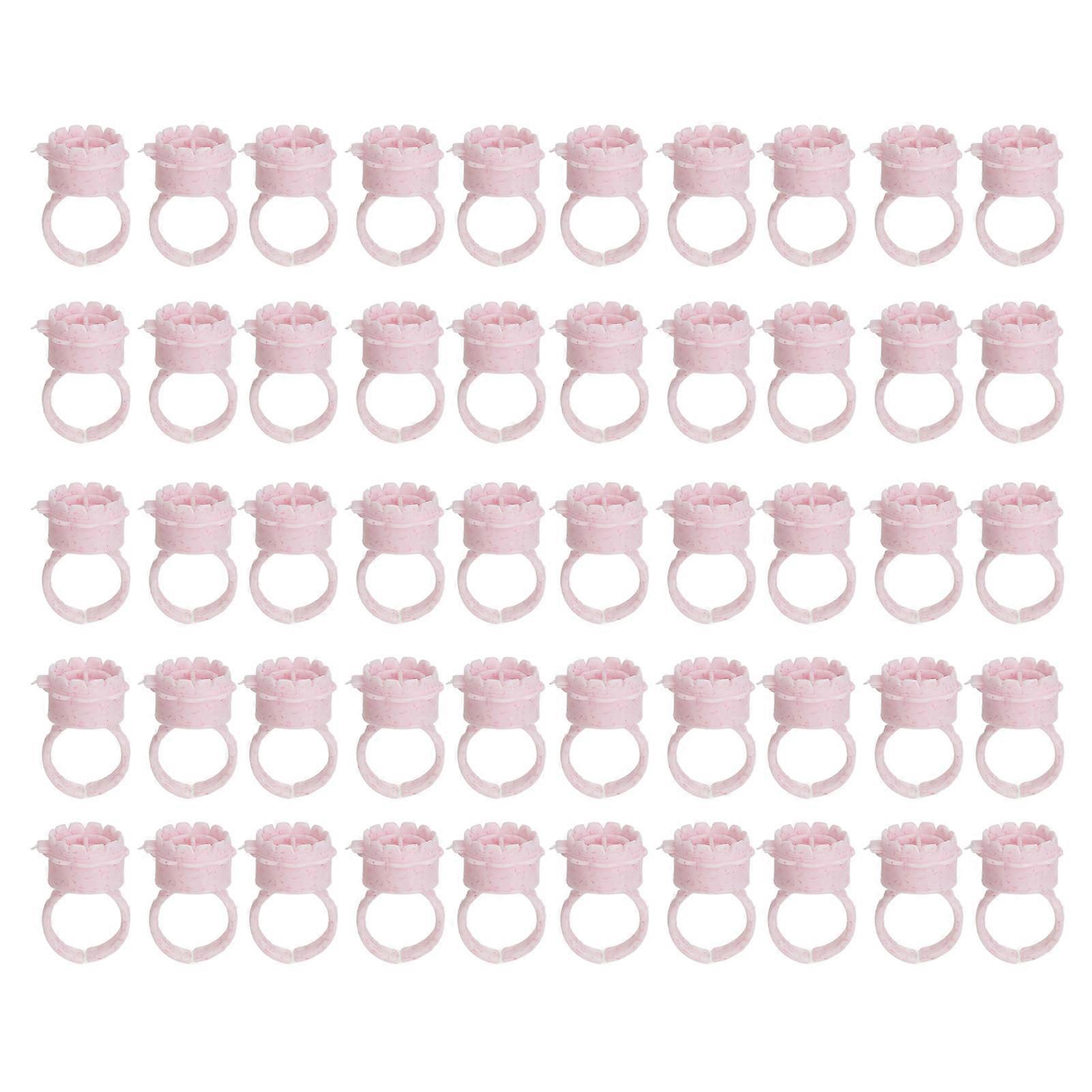 50pcs Ink Ring Cups Disposable Adjustable Lash Glue Holder Rings for Eyelash Extension