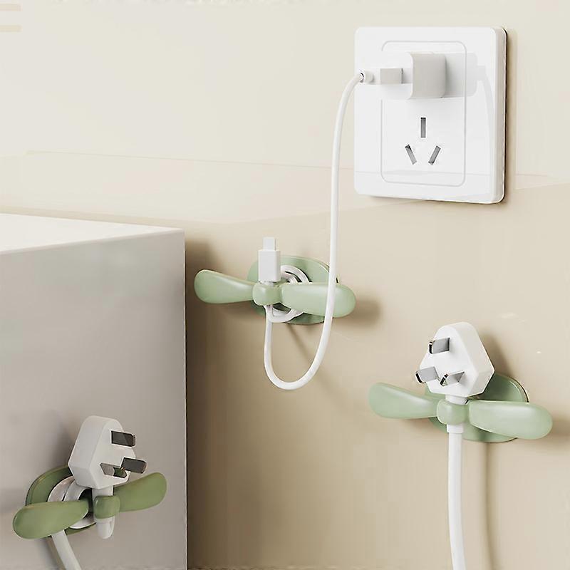 3PCS Cable Manager Plug Holder Wall Power Cord Wall Clip GREEN