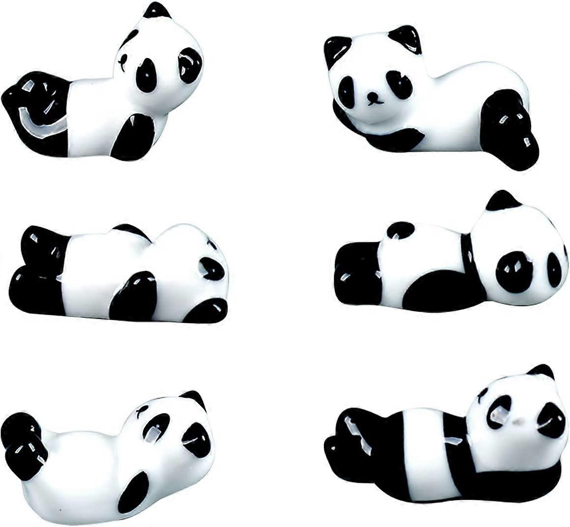 6 st Söt keramisk Panda Ätpinnar Rest Rack Stand Stand Hållare för ätpinnar, keramisk gods ätpinnar stativ Stand Rest RackGåva till pojkar flickor barn