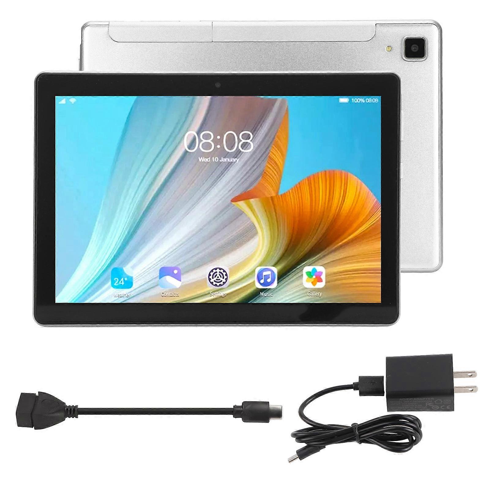 8.1in Tablet 5G διπλής ζώνης WiFi 4GB 64GB εμπρός 800w πίσω 1300w 1920x1200 8 πυρήνες 6000mAh ασημί γκρι δισκίο για Android12 100 έως 240V US Plug