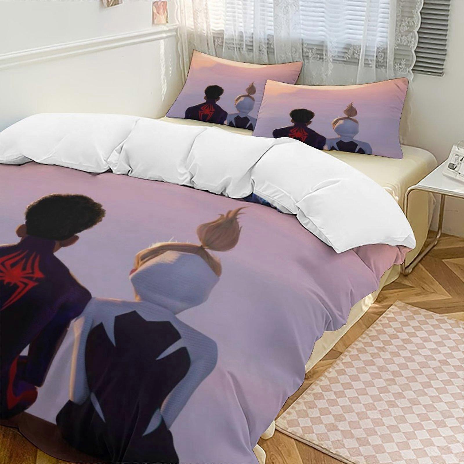 Bedding set HL601 Miles Morales Down Duvet Cover Microfiber Bedding Set, 1 Down Duvet Cover and 2 Pillowcases XN601